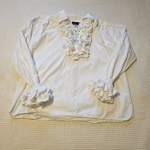 The Pirate Dressing Ruffled Lace Pirate/Renaissance Fair Shirt Sz XL